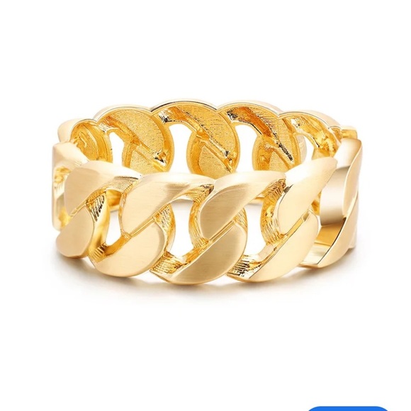 β¨ Bracelet Thick and Chunky Gold Tone Costume Statement 7β Rope Chain Bangle - Picture 5 of 6